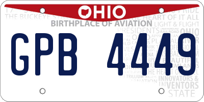 OH license plate GPB4449