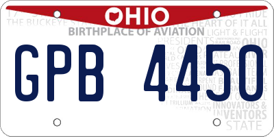 OH license plate GPB4450