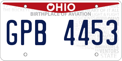 OH license plate GPB4453