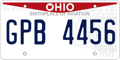 OH license plate GPB4456
