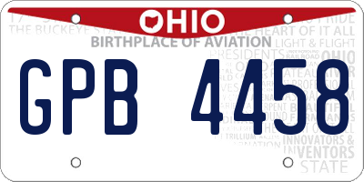 OH license plate GPB4458