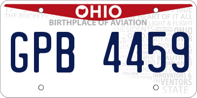 OH license plate GPB4459