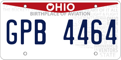 OH license plate GPB4464