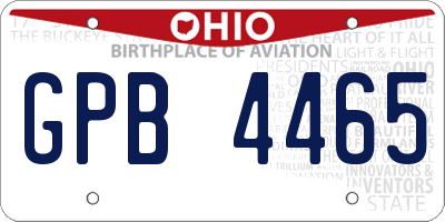 OH license plate GPB4465