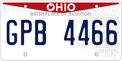 OH license plate GPB4466