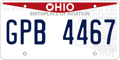 OH license plate GPB4467