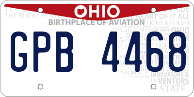 OH license plate GPB4468