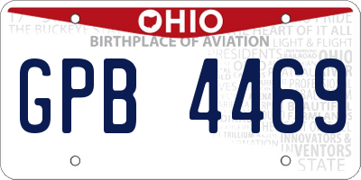 OH license plate GPB4469