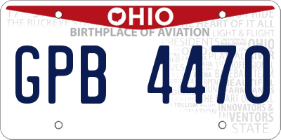 OH license plate GPB4470