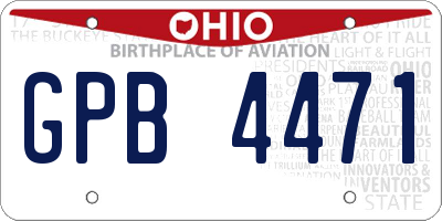 OH license plate GPB4471