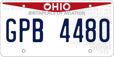 OH license plate GPB4480