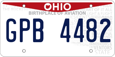 OH license plate GPB4482