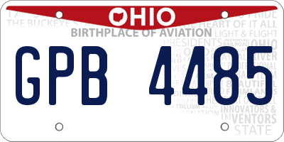OH license plate GPB4485