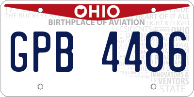 OH license plate GPB4486
