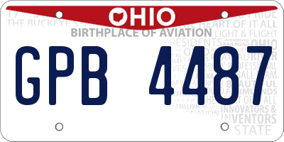 OH license plate GPB4487