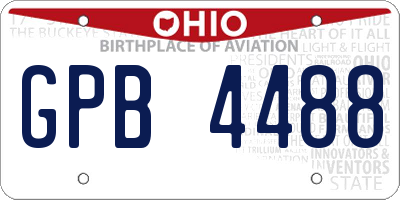 OH license plate GPB4488