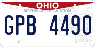 OH license plate GPB4490