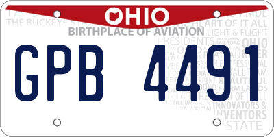 OH license plate GPB4491