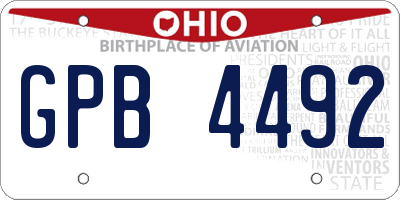 OH license plate GPB4492