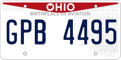 OH license plate GPB4495