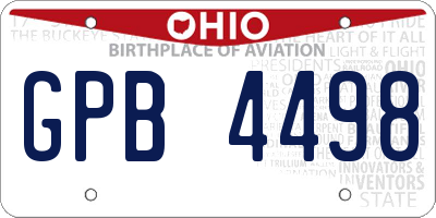 OH license plate GPB4498