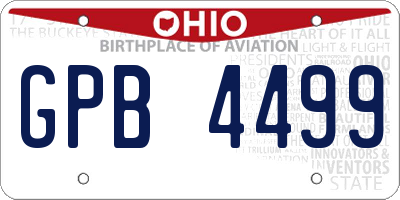 OH license plate GPB4499
