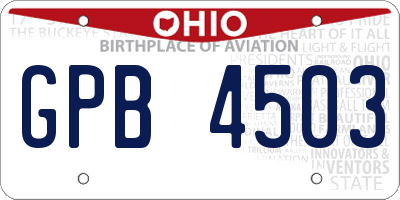 OH license plate GPB4503