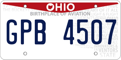 OH license plate GPB4507