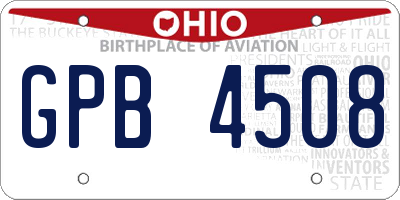 OH license plate GPB4508