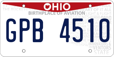 OH license plate GPB4510