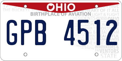 OH license plate GPB4512
