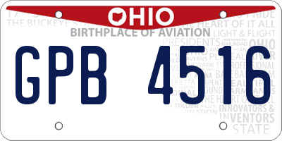 OH license plate GPB4516