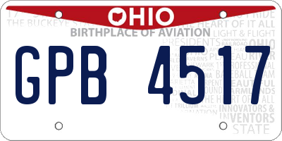 OH license plate GPB4517