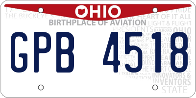 OH license plate GPB4518