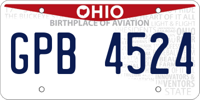 OH license plate GPB4524