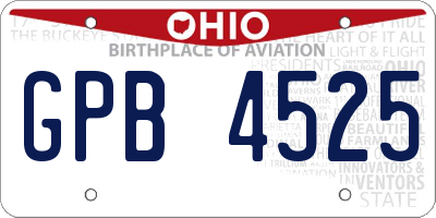 OH license plate GPB4525