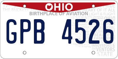 OH license plate GPB4526