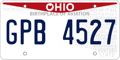 OH license plate GPB4527