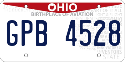 OH license plate GPB4528