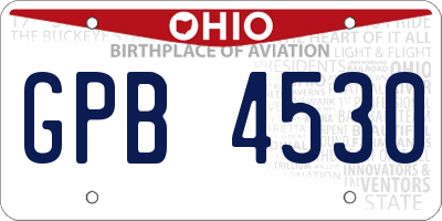 OH license plate GPB4530