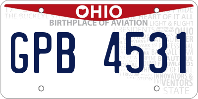 OH license plate GPB4531
