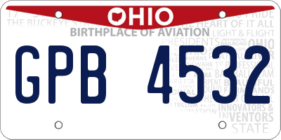 OH license plate GPB4532
