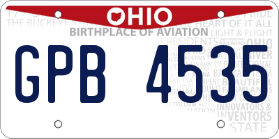 OH license plate GPB4535