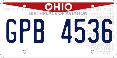 OH license plate GPB4536