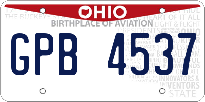 OH license plate GPB4537