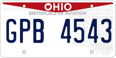 OH license plate GPB4543