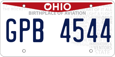 OH license plate GPB4544