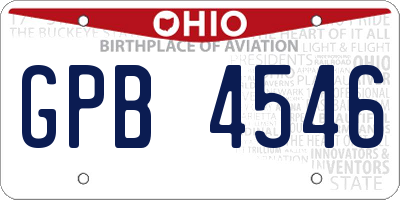 OH license plate GPB4546