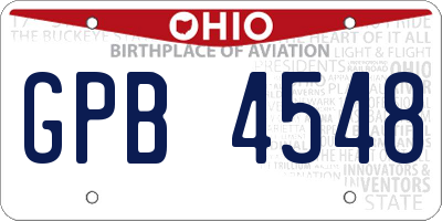 OH license plate GPB4548