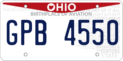 OH license plate GPB4550